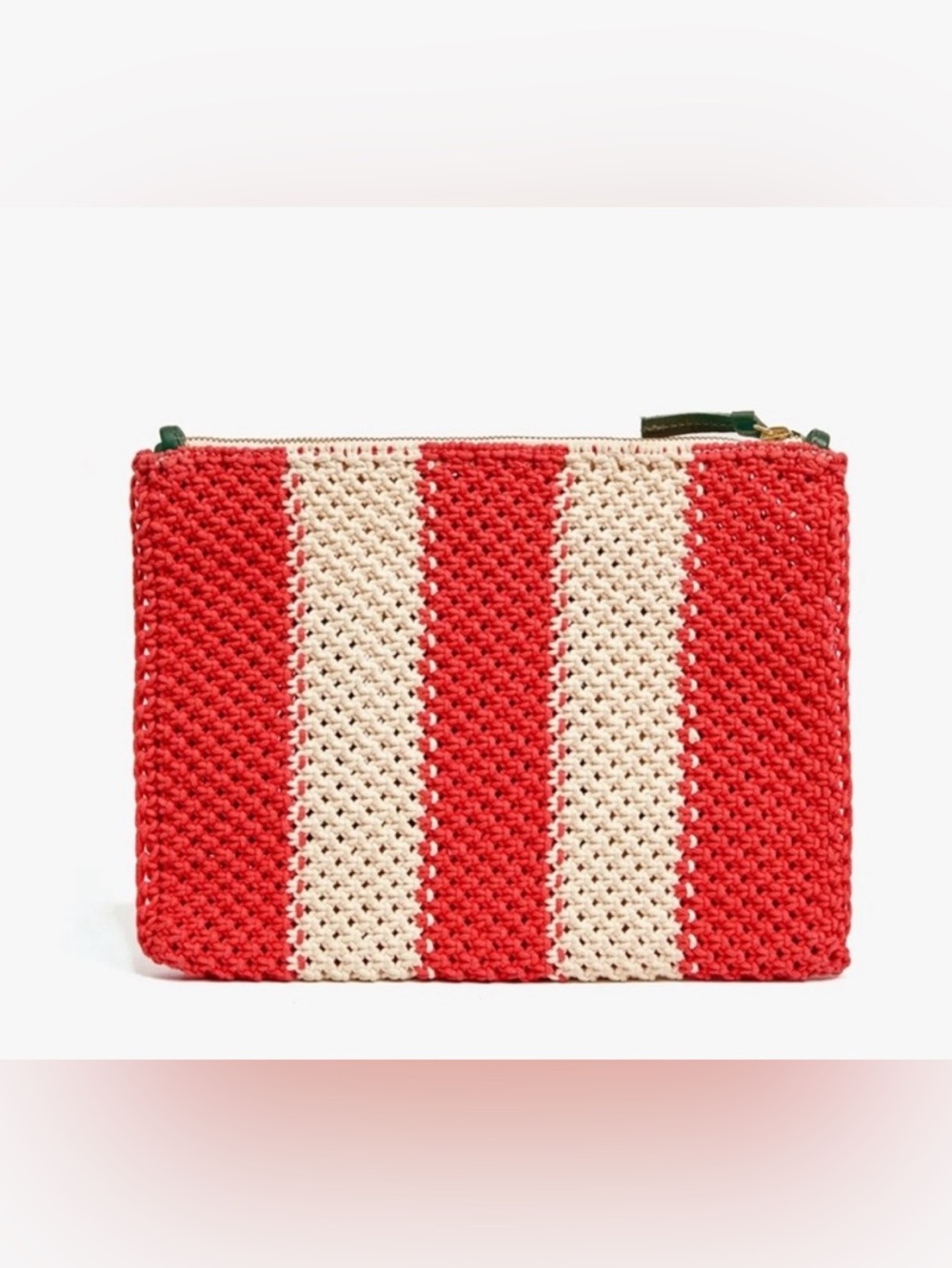 Clare V Ciao Crochet Clutch Cream Poppy Stripe NWT Sold Out - Picture 3 of 10